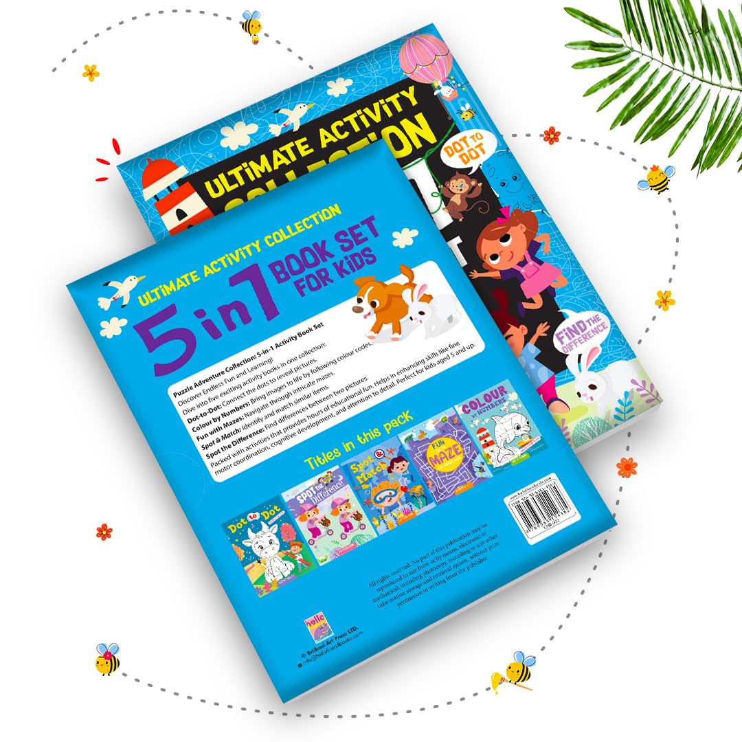 5-in-1 Ultimate My First Early Learning Educational Colouring Picture Activity Books for Kids, Children and Toddlers - Ages 3+ years (Pack of 5) - Retail Maharaj