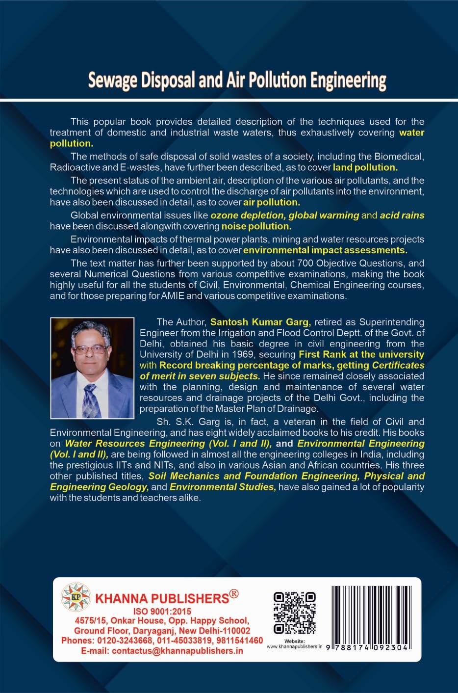 Environmental Engineering (Vol. II) Sewage Waste Disposal and Air Pollution Engineering - Retail Maharaj