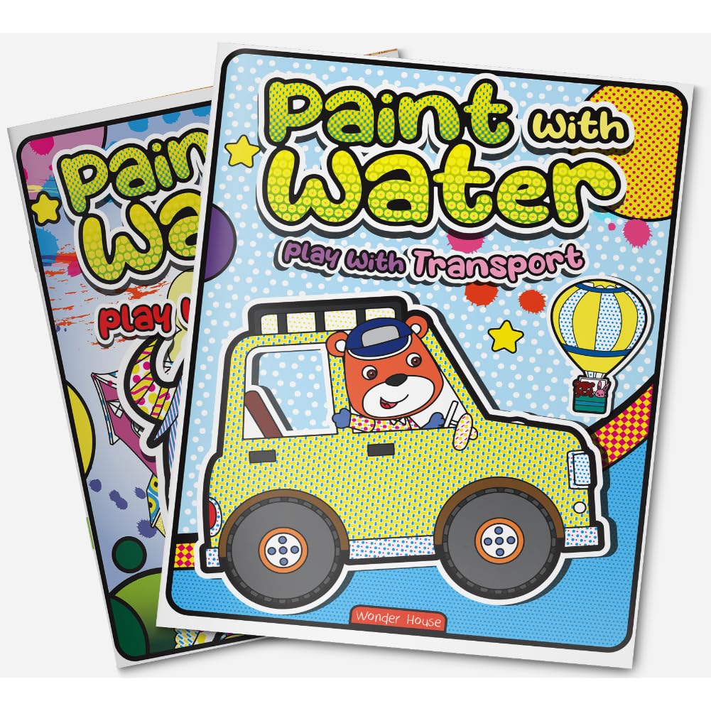 Paint with Water – Play with Transport Mess-Free Painting Fun with Cars, Trucks & More | Ages 3–6 | Just Add Water for 2+ Hours of Creative Play - Retail Maharaj