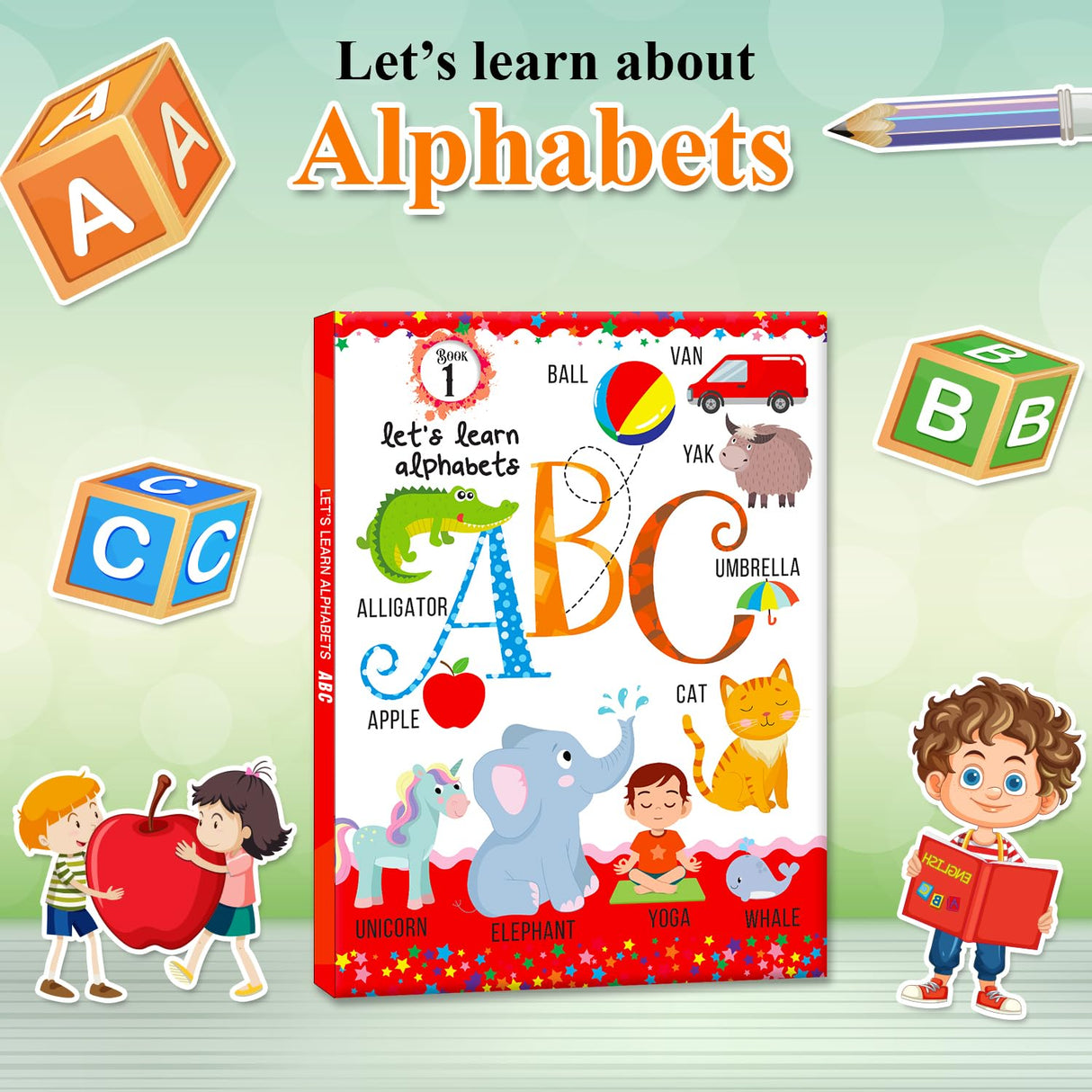 Hello Friend Books Let's Learn Giant Board Book: Alphabets ABC - Large Board Book with Beautifully Illustrated Images for Children to Learn - Retail Maharaj