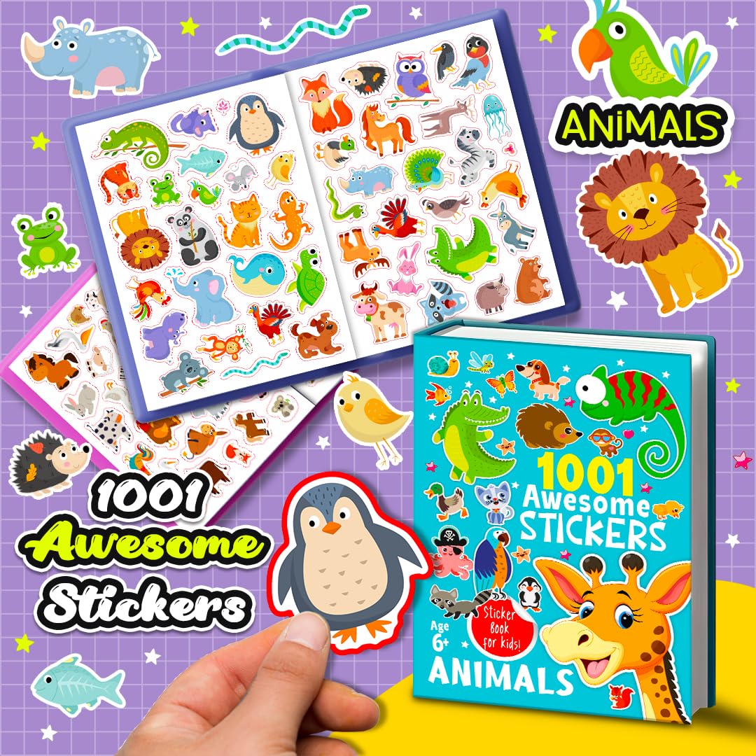 1001 Awsome Stickers - Animals - Retail Maharaj