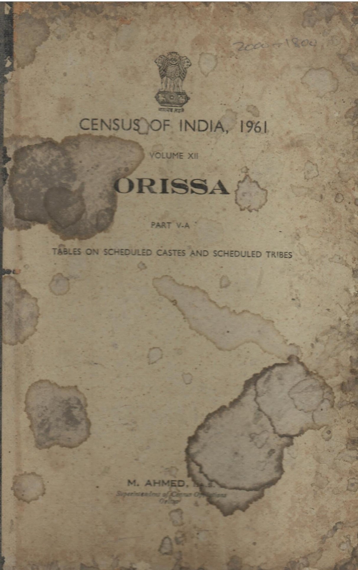 Census Of India, 1961 - Orissa - Tables On Scheduled Castes And Scheduled Tribes