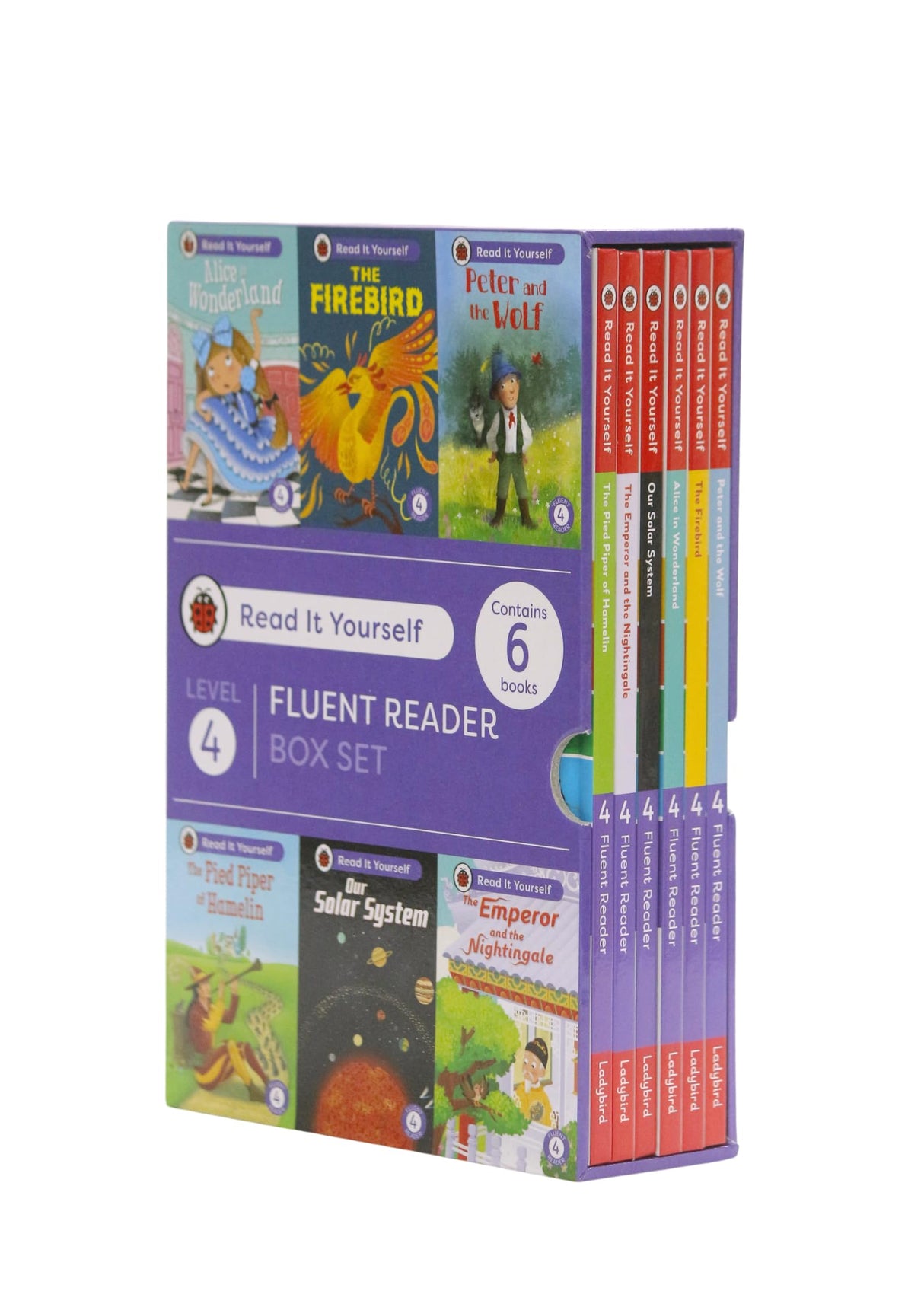 Read It Yourself with Ladybird: Fluent Readers Level 4: 6 Books Collection Box Set (Alice in Wonderland, The Pied Piper of Hamelin, Peter and the Wolf, The Firebird, and Our Solar System) - Retail Maharaj