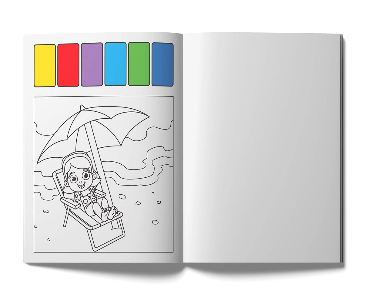 Pick and Paint Coloring Activity Book For Kids: Beach fun - Retail Maharaj