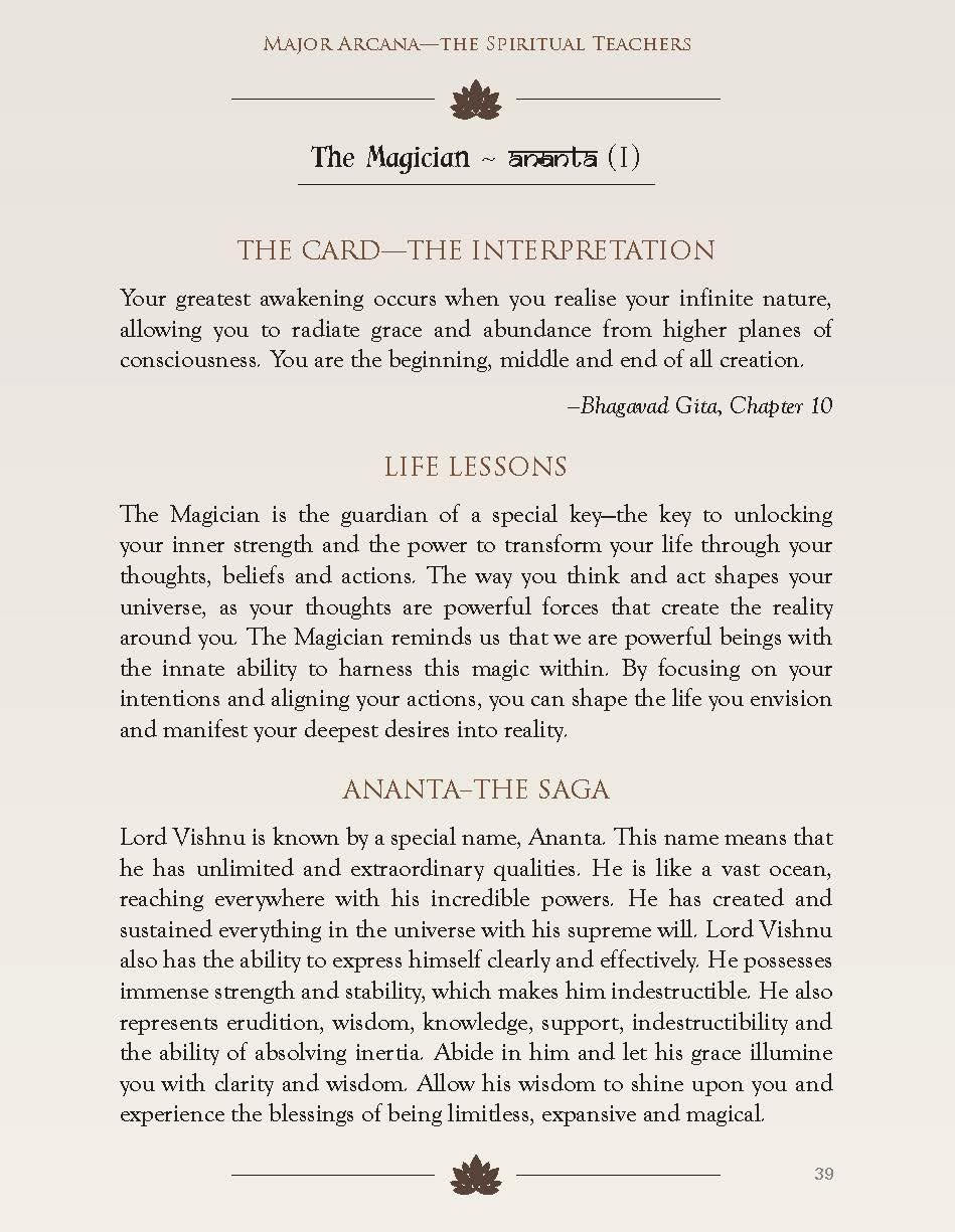 The Vedanta Tarot: Readings from the Ancient Indian Scriptures | Spiritual Journey with the Mystical Vedanta Tarot | Mystical Vedanta Tarot Deck & Guidebook – Include 22 Cards with 112 Book Pages - Retail Maharaj