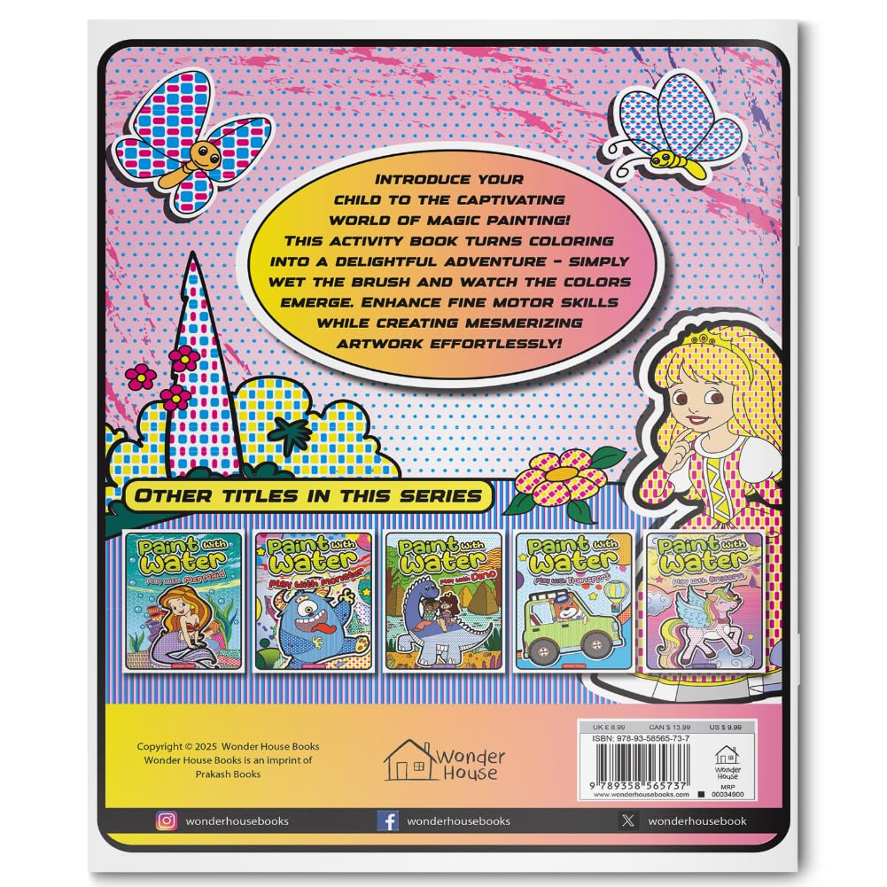 Paint with Water: Play with Princess Magical paint-with-water fun for kids | Just add water to bring princess scenes to life | Ages 3–6 | Mess-Free | 1+ Hour of Creative Play - Retail Maharaj