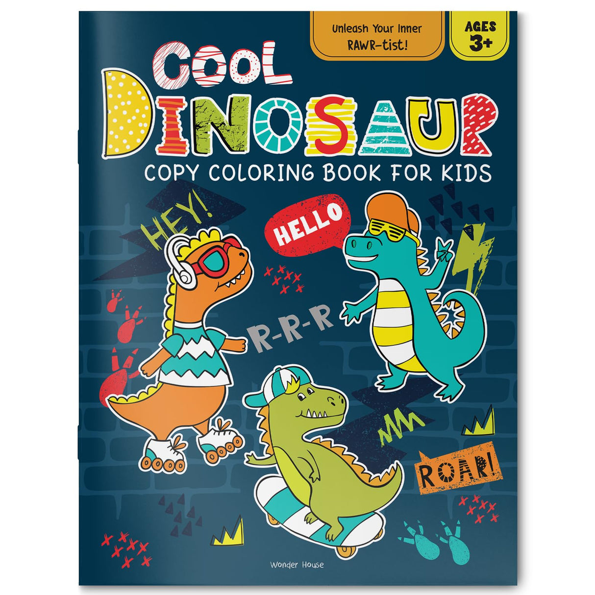 Cool Dinosaur Copy Coloring Book For Kids - Retail Maharaj