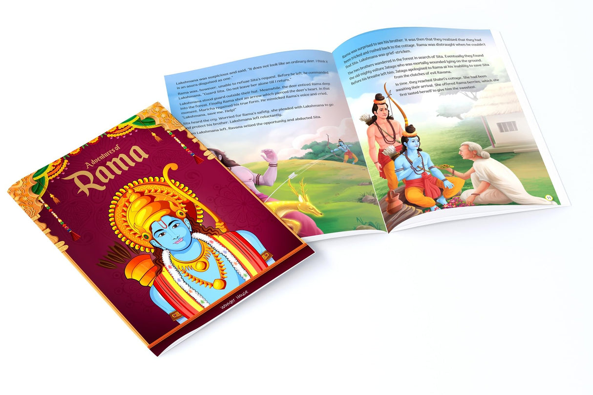 Children's First Mythology Stories (Illustrated) - Pack of 5 books (Ram, Shiva, Hanuman, Ganesha, Vishnu) - Storybook for Kids - Folklore - Traditional Values - 6 years to 10 years - Retail Maharaj