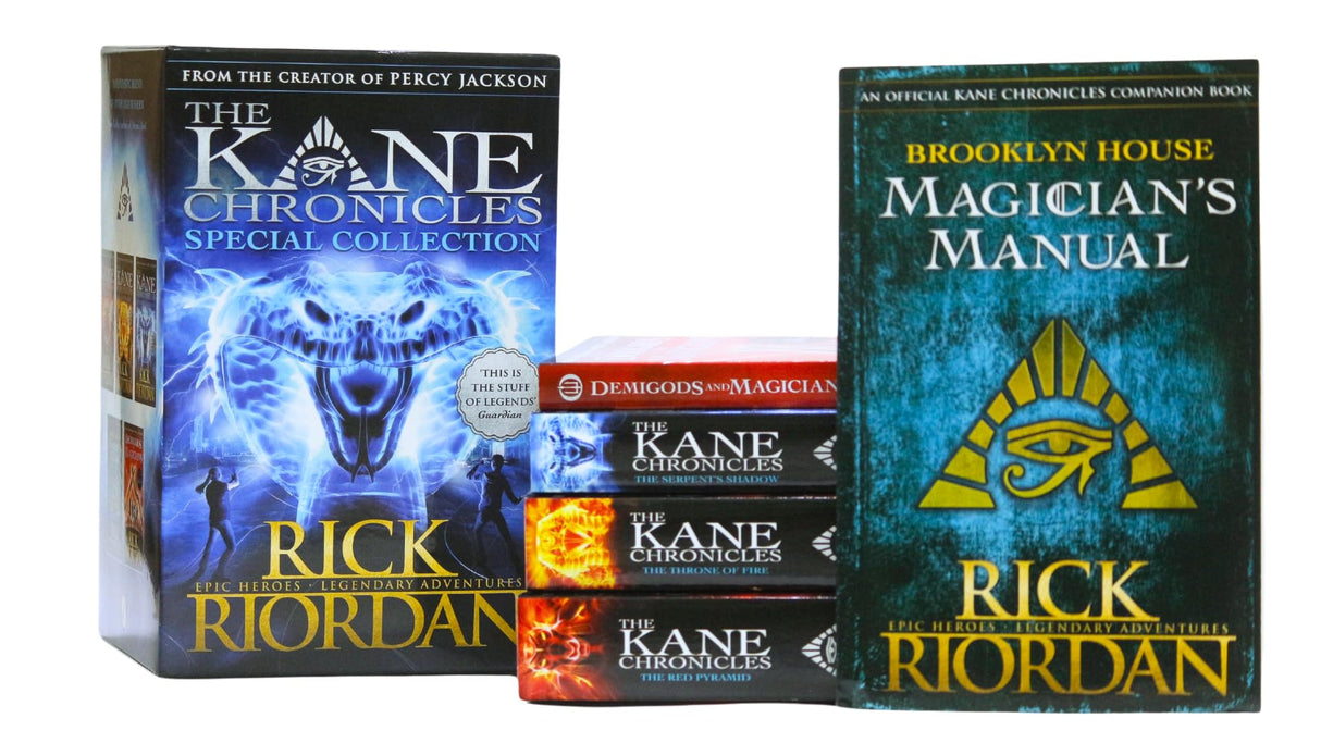 Percy Jackson and the Kane Chronicles: Special Collection 5 Books Boxset (The Kane Chronicles Trilogy, Demigods and Magicians, Magician's Manual) - Retail Maharaj