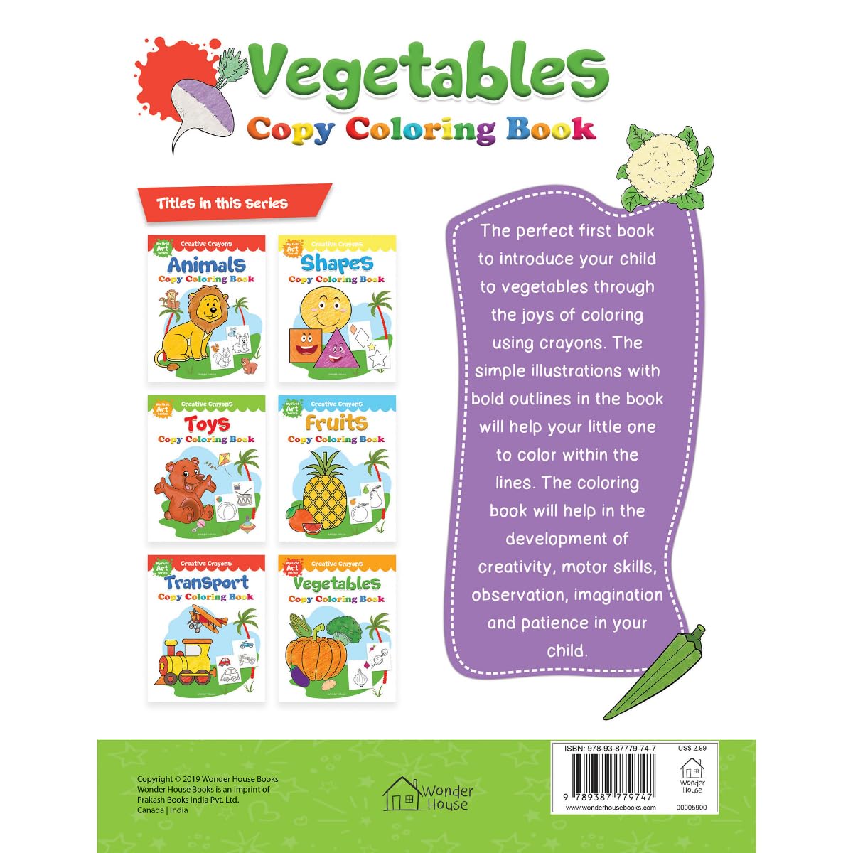 Colouring Book of Vegetables: Creative Crayons Series - Crayon Copy Colour Books - Retail Maharaj