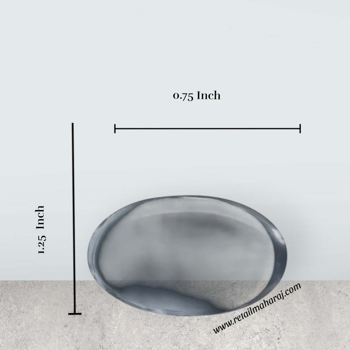 Spatika Banalingam - 1.25 x 0.75 Inches | Banalinga Shivling/ Banalinga Stone for Pooja - Retail Maharaj