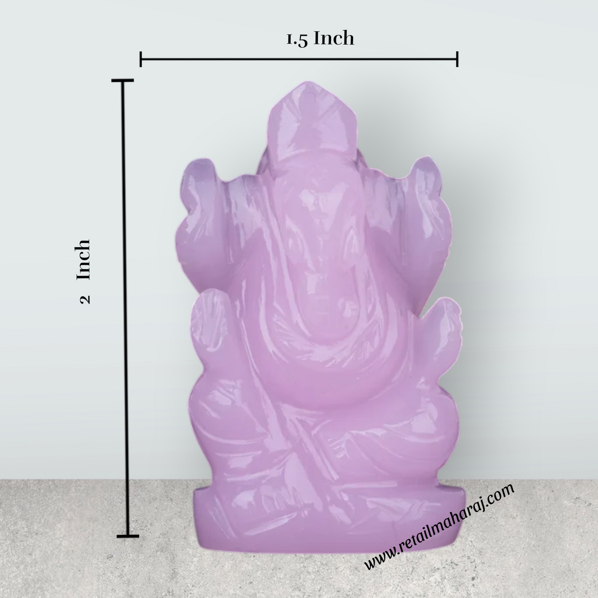 Opel Ganesh Murti - 2 x 1.5 Inches | Ganpati Murti/ Vinayaka Idol/ Crystal Statue for Car Dashboard & Pooja - Retail Maharaj
