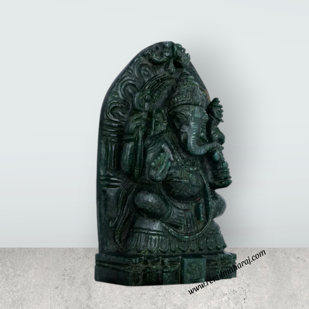 Ganesha Murti - 7.5 x 4.5 Inches | Jade Idol/ Ganapathi Statue / Vinayaka Idol for Pooja - Retail Maharaj