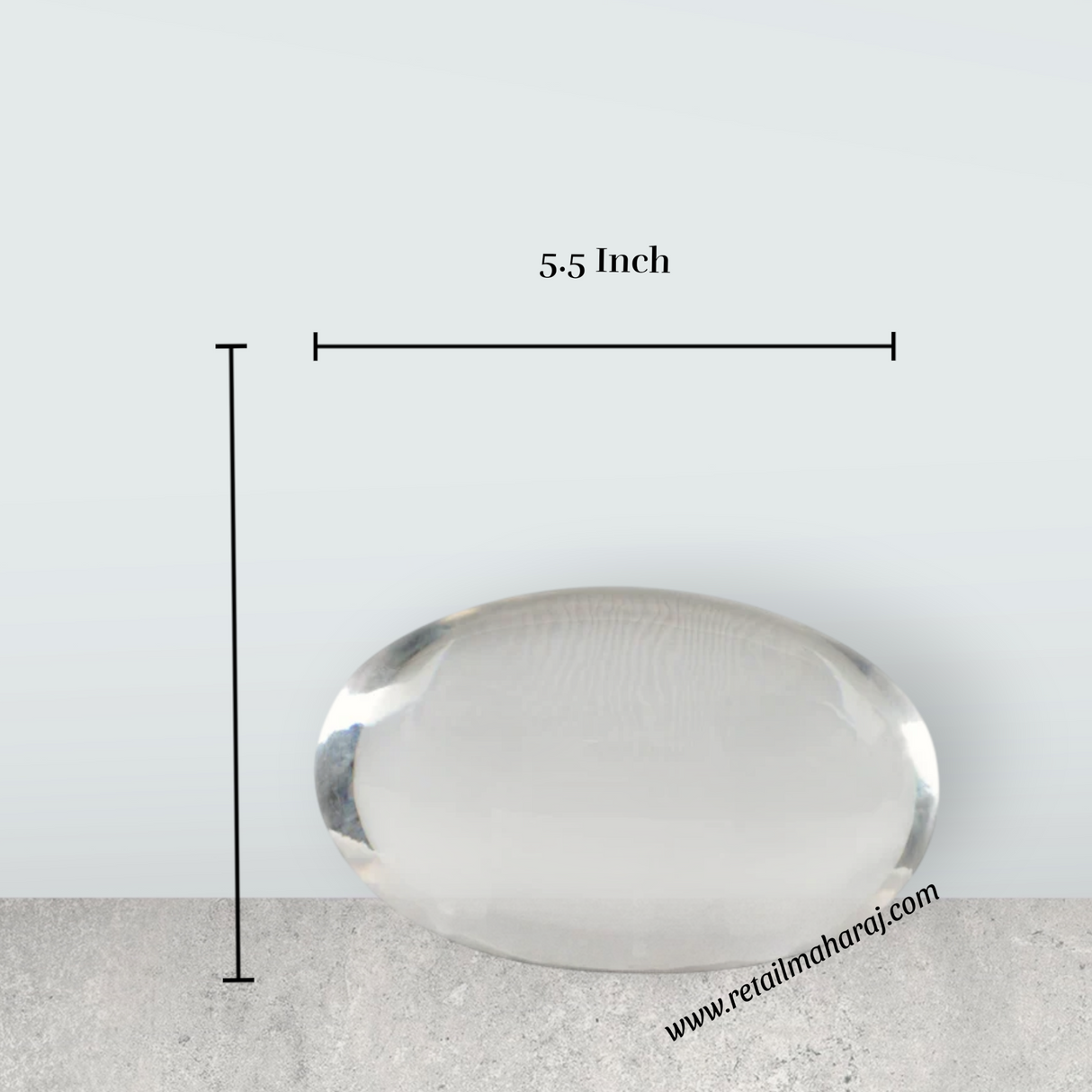 Spatika Banalingam - 5.5 x 2.5 Inches | Banalinga Shivling/ Precious Stone Banalingam for Pooja - Retail Maharaj