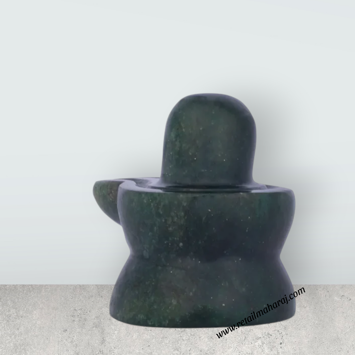 Shiva Lingam Statue - 2 x 2 Inches | Jade Idol/ Shiv Ling Murti for Pooja - Retail Maharaj