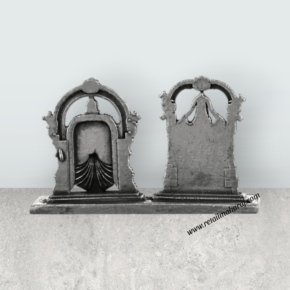 Perumal Thayar With Base - 1.75 X 2.5 Inches | Silver Balaji Thayar/ Antique Polish Thayar Perumal For Pooja - Retail Maharaj