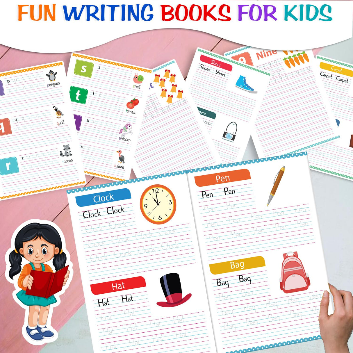 My Super Fun Writing Bag: Set of 10 Amazing Writing Practice Books - Perfect for Kids, Travel and Gifting / Return Gifts - Retail Maharaj
