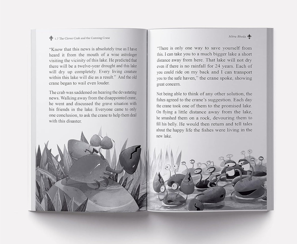 Pandit Vishnu Sharma's Panchatantra For Children: Illustrated stories (Black and White, Paperback) - Retail Maharaj