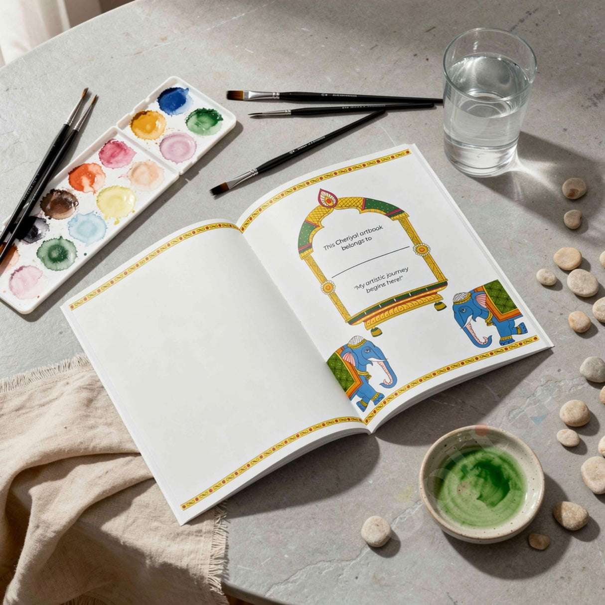 Rooftop Artventures of Cheriyal - Elementary | PAPERBACK (Softcover) | Children's Drawing & Colouring Art Book | DIY Activites, Step-by-step Simple Motifs and Compositions | kids art books: English - Retail Maharaj