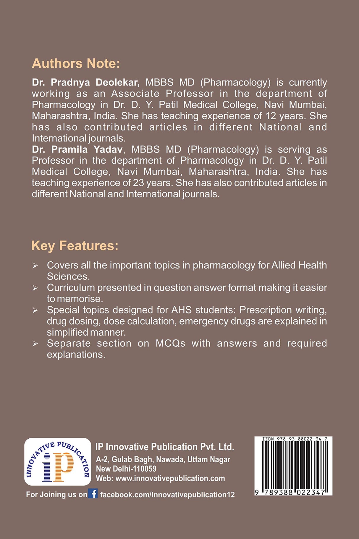 Fundamentals of Pharmacology For Allied Health Science With Multiple Choice Questions (First Edition, Dec 2019) - Retail Maharaj