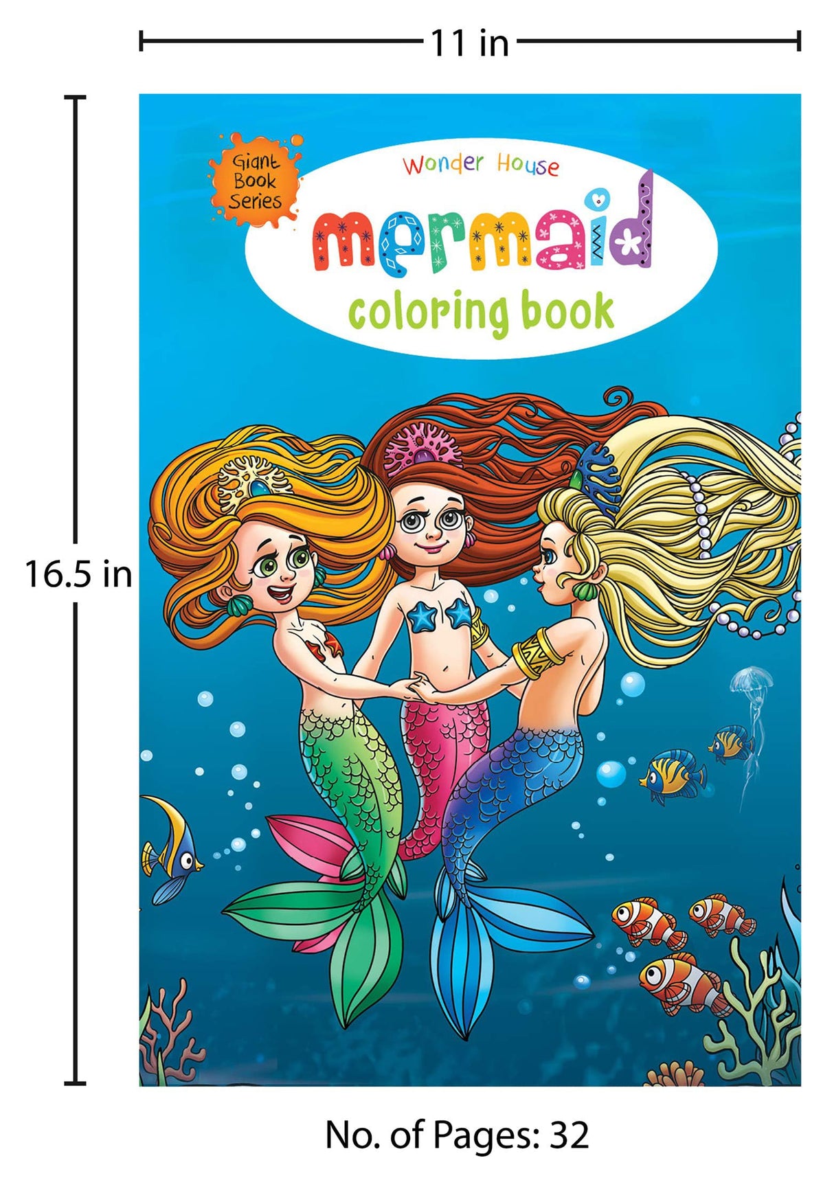 Mermaid Colouring Book (Giant Book Series): Jumbo Sized Colouring Books - Retail Maharaj