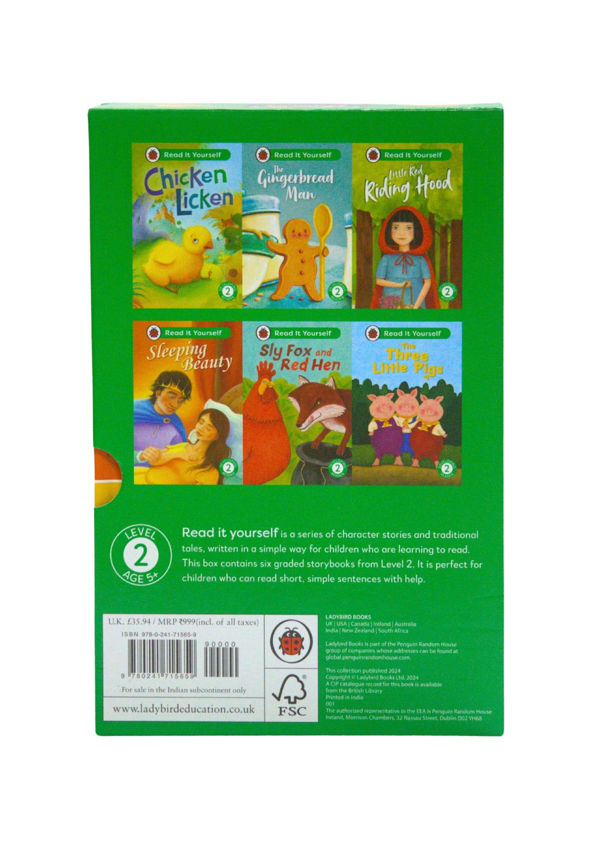 Read It Yourself with Ladybird: Developing Readers Level 2: 6 Books Collection Box Set (The Three Little Pigs, The Gingerbread Man, Little Red Riding Hood, Sleeping Beauty and Chicken Licken) - Retail Maharaj