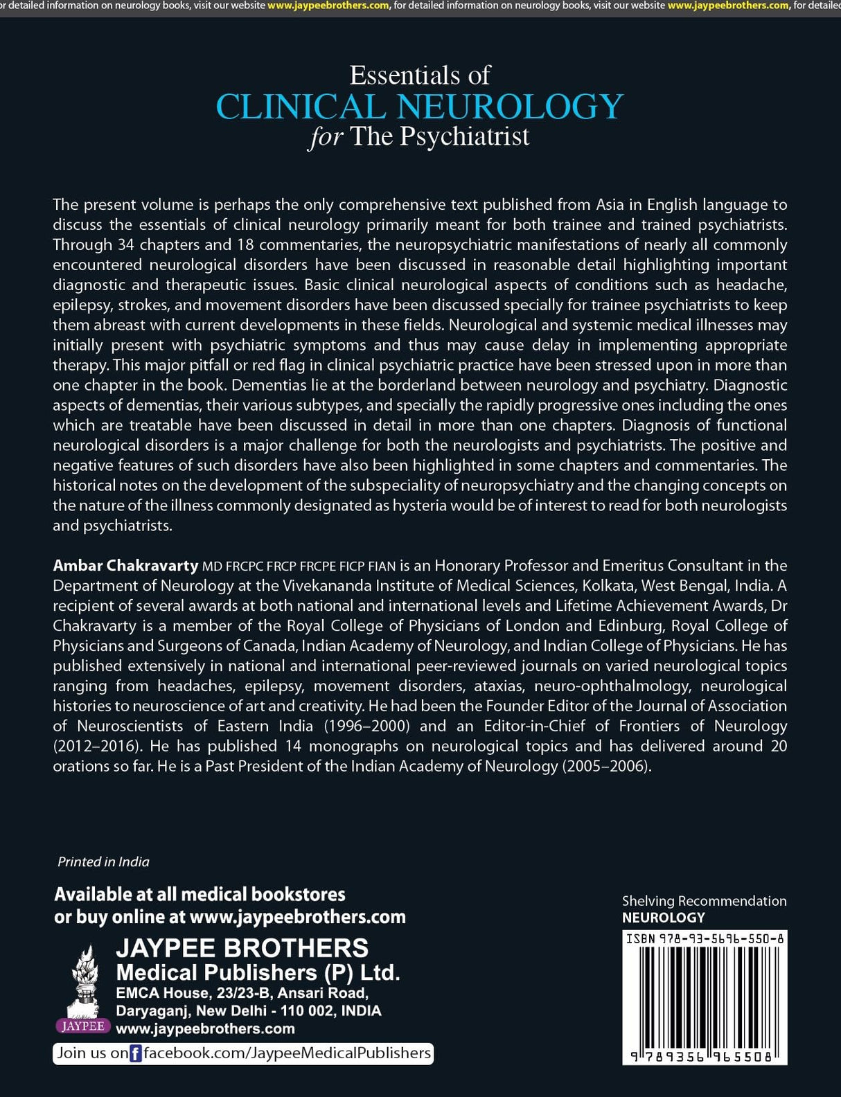 ESSENTIALS OF CLINICAL NEUROLOGY FOR THE PSYCHIATRIST - Retail Maharaj
