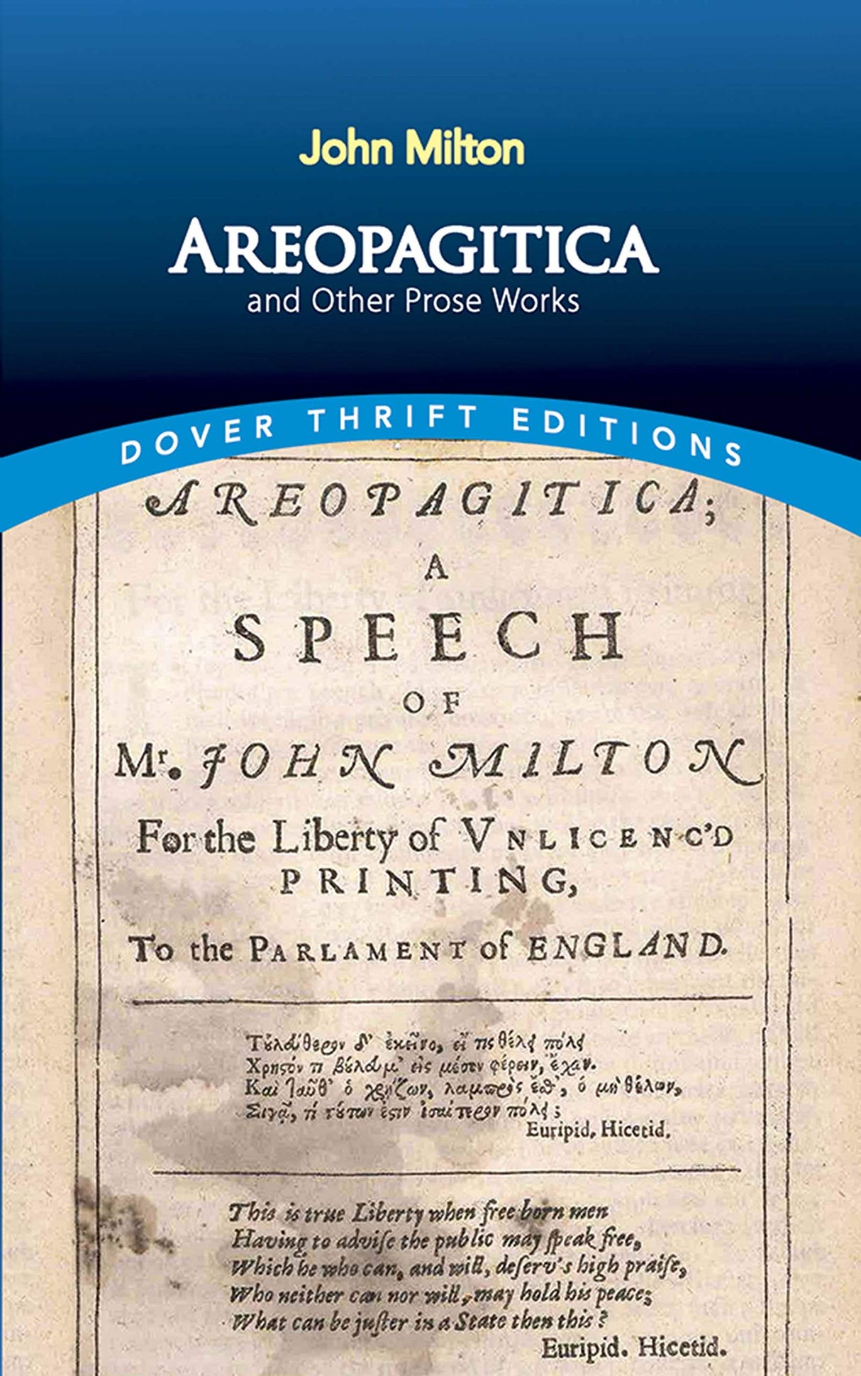 Milton-Areopagitica & Other Prose Works - Retail Maharaj