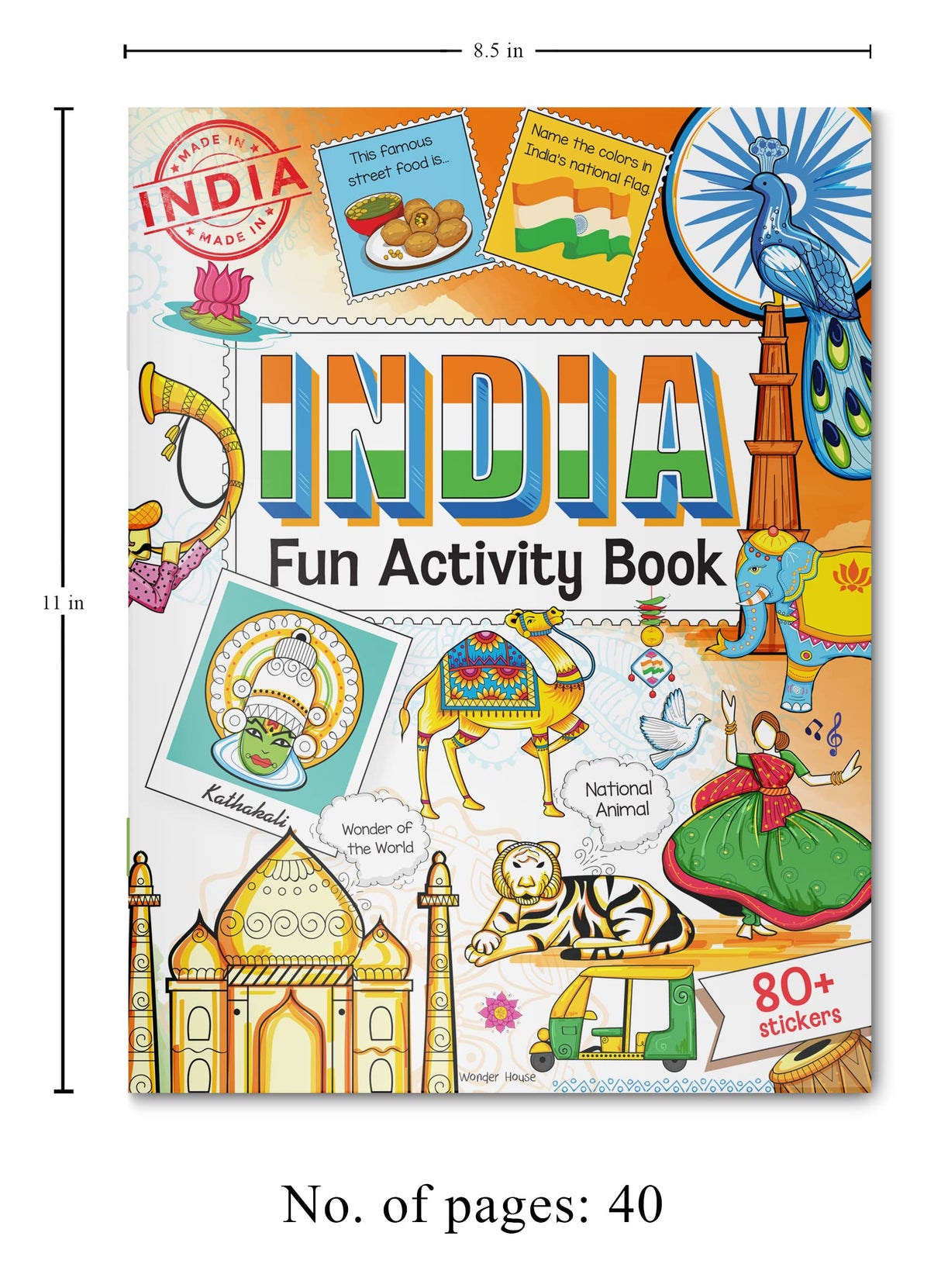 India: Fun Activity Book for Children | Explore Culture, Monuments, Festivals & Maps | Ages 5–10 | 3+ Hours of Interactive Learning and Discovery - Retail Maharaj