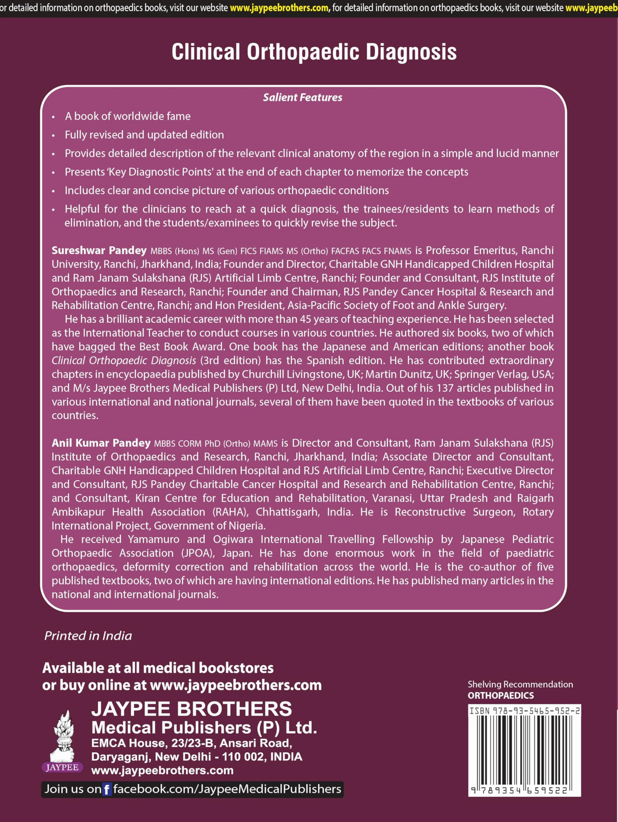 CLINICAL ORTHOPAEDIC DIAGNOSIS - Retail Maharaj
