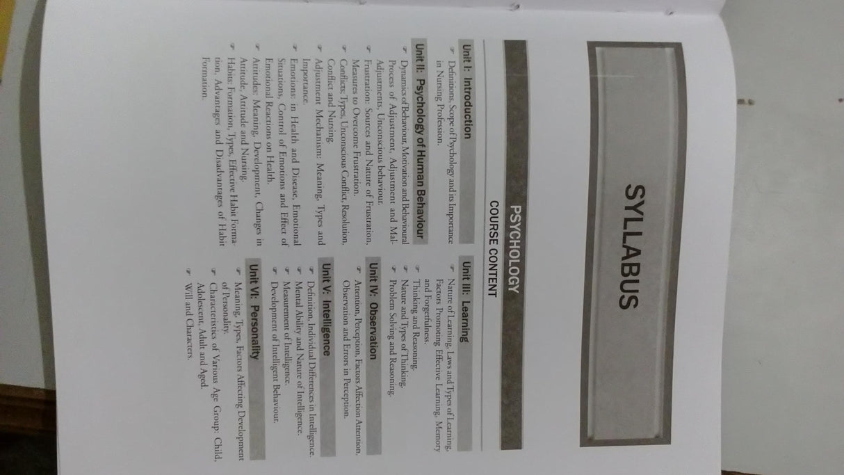 PSYCHOLOGY FOR NURSES