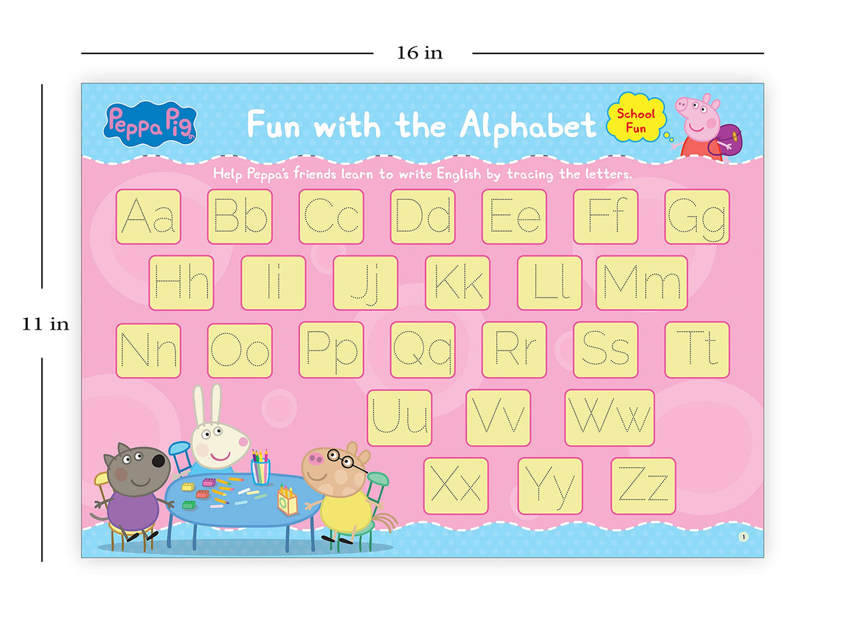 Peppa Pig - School Fun With Peppa & Friends : Fun Learning Set (With Wipe And Clean Mats, Coloring Sheets, Stickers, Appreciation Certificate, Crayon Set And Pen) - Retail Maharaj