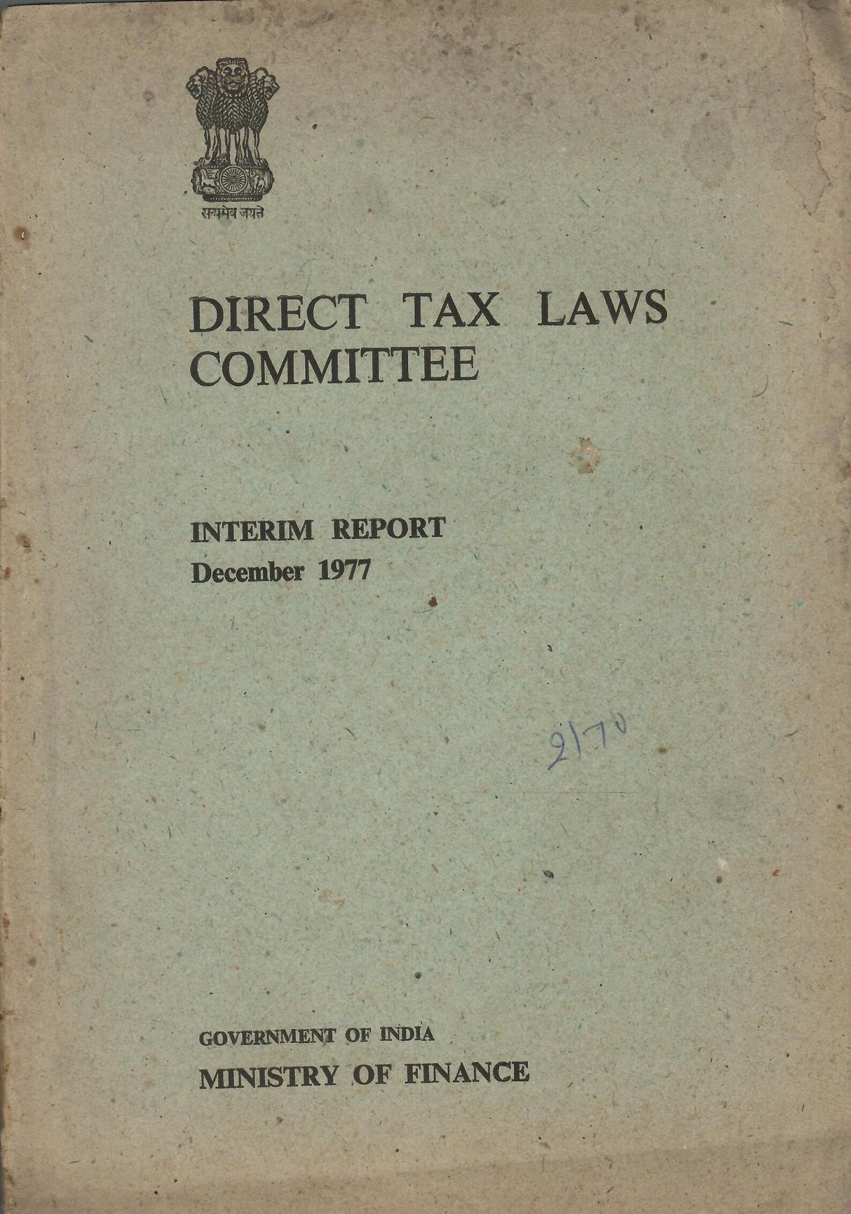 Direct Tax Laws Committee - Interim Report (December, 1977)