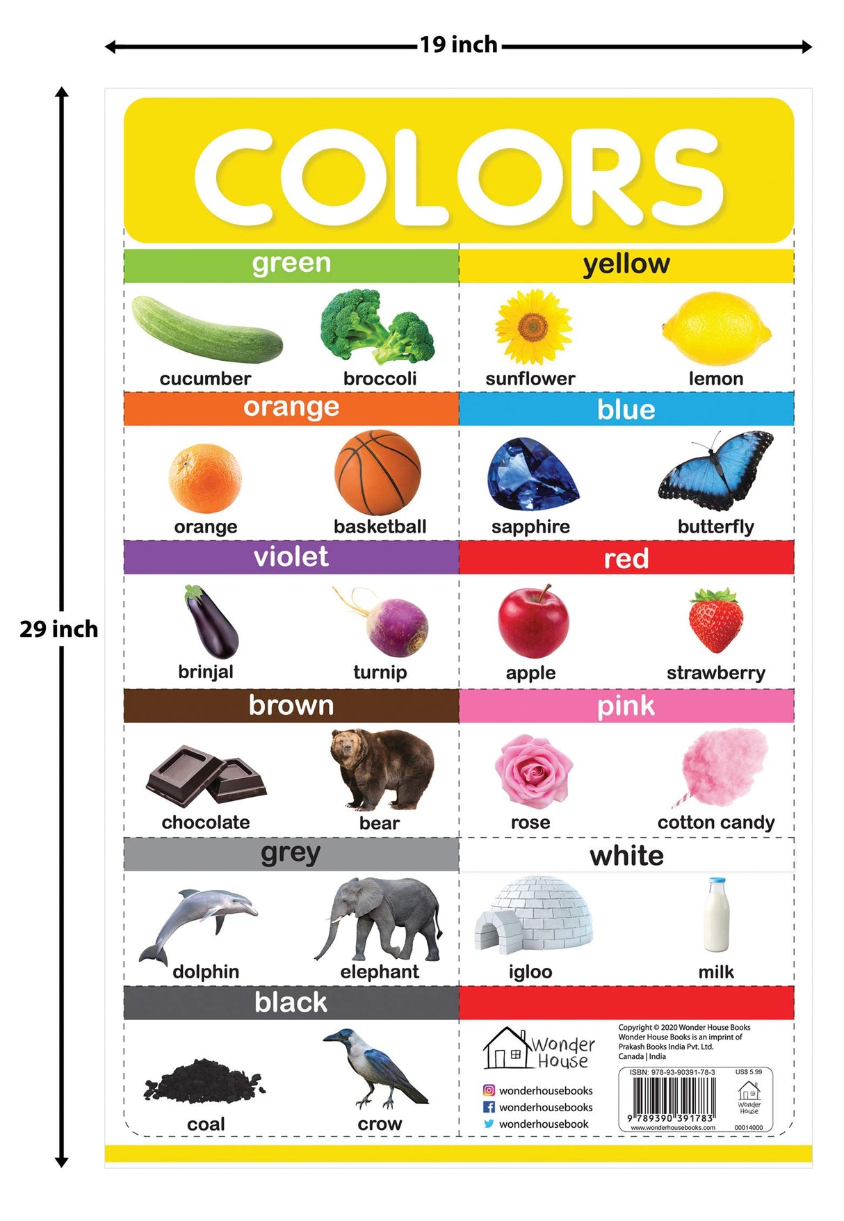 Colors - My First Early Learning Wall Posters: For Preschool, Kindergarten, Nursery And Homeschooling (19 Inches X 29 Inches) - Retail Maharaj