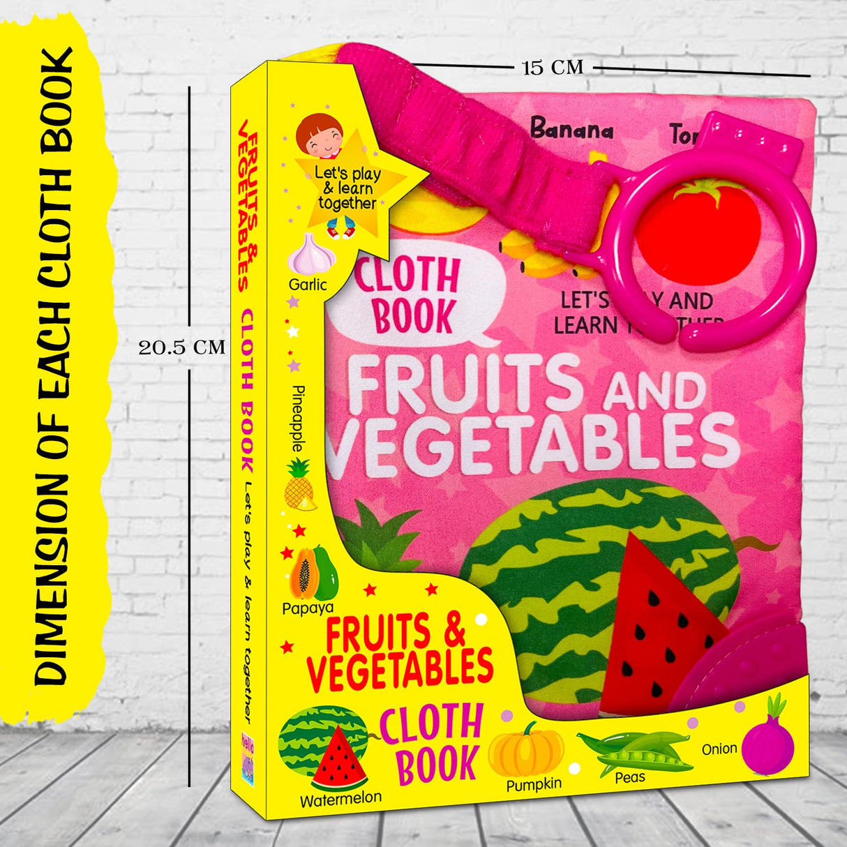 Hello Friend Books Fun With Fruits And Vegitables - Cloth Book for Early Learning and Interactive Education - Retail Maharaj