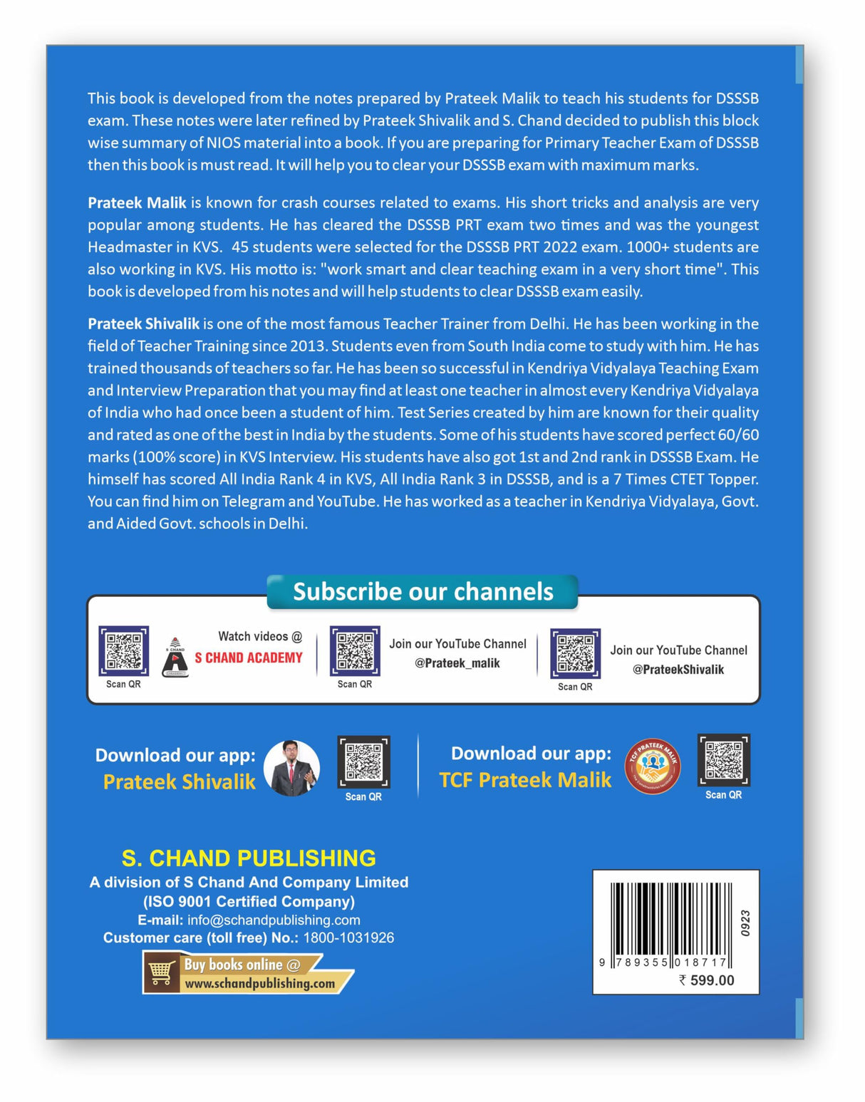 DSSSB NIOS Summary Book | Bilingual Book | Prateek Malik & Prateek Shivalik | One Liner Based on Latest DSSSB Primary Teacher Exam Pattern - PRT | TGT | PGT | Social Science, Maths, etc. S. Chand's Book 2024 - Retail Maharaj