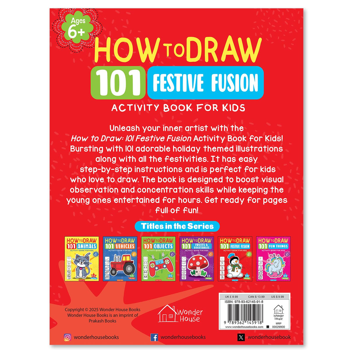 How to Draw: 101 Festive Fusion Step-by-Step Holiday Drawing for Kids | Ages 5+ | Learn to Sketch Christmas, Diwali, Eid & More | 4 Hours of Creative Joy (Activity Book for Kids) - Retail Maharaj
