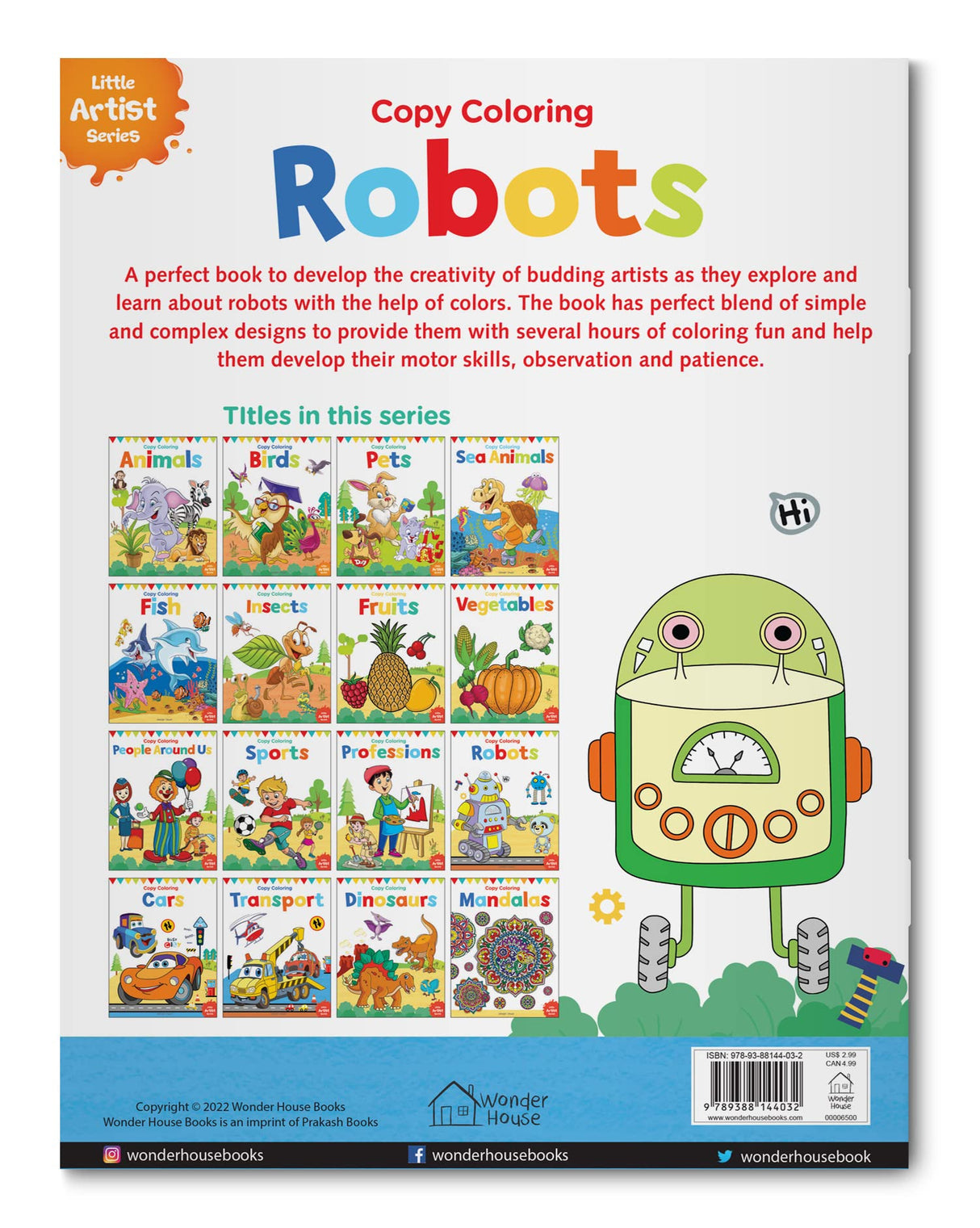 Little Artist Series Robots: Copy Colour Books - Retail Maharaj