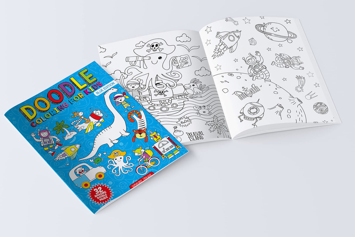 Doodle Coloring For Kids - Blue Edition - Retail Maharaj