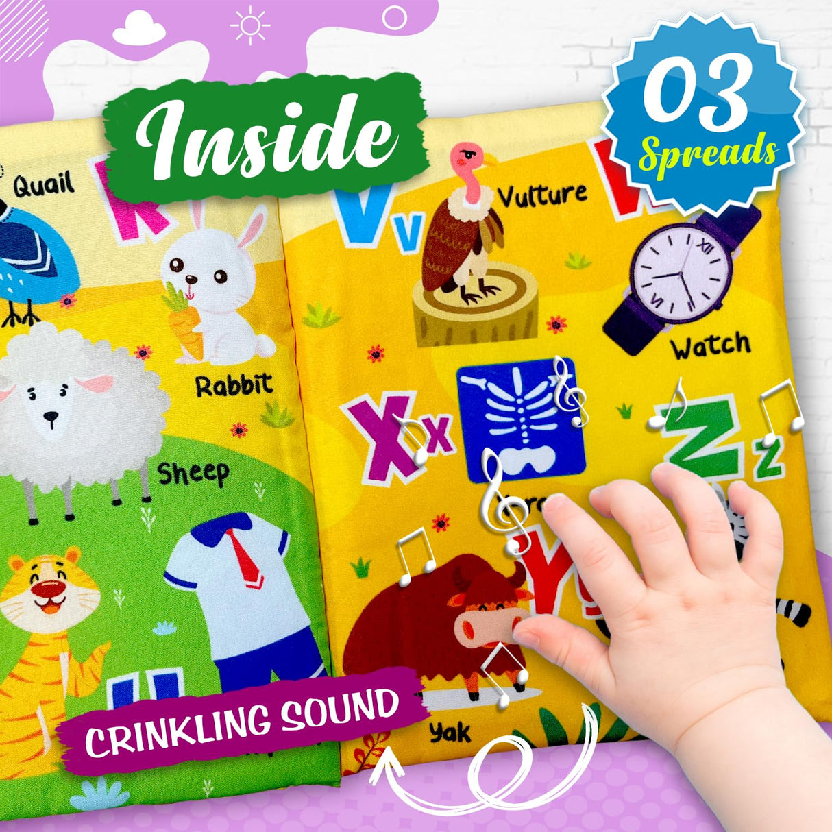 Hello Friend Books Fun With Alphabets - Cloth Book for Early Learning and Interactive Education - Retail Maharaj