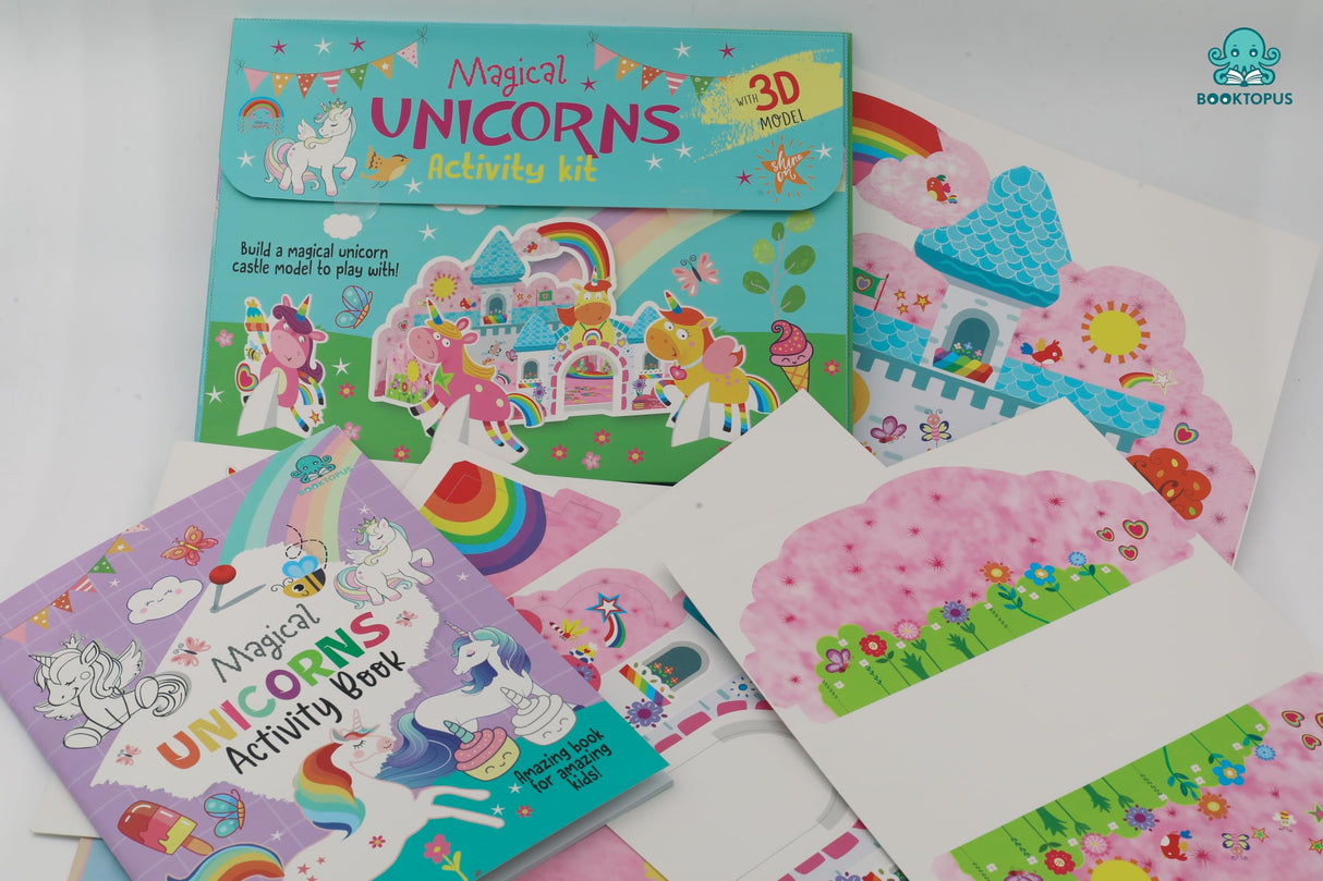 Booktopus Build It Activity Kit - Magical Unicorns 3D Model Making Kit with Book - DIY Craft Kit for Kids 3-6+ Years - Learning Through Play (Build It Kit) - Retail Maharaj