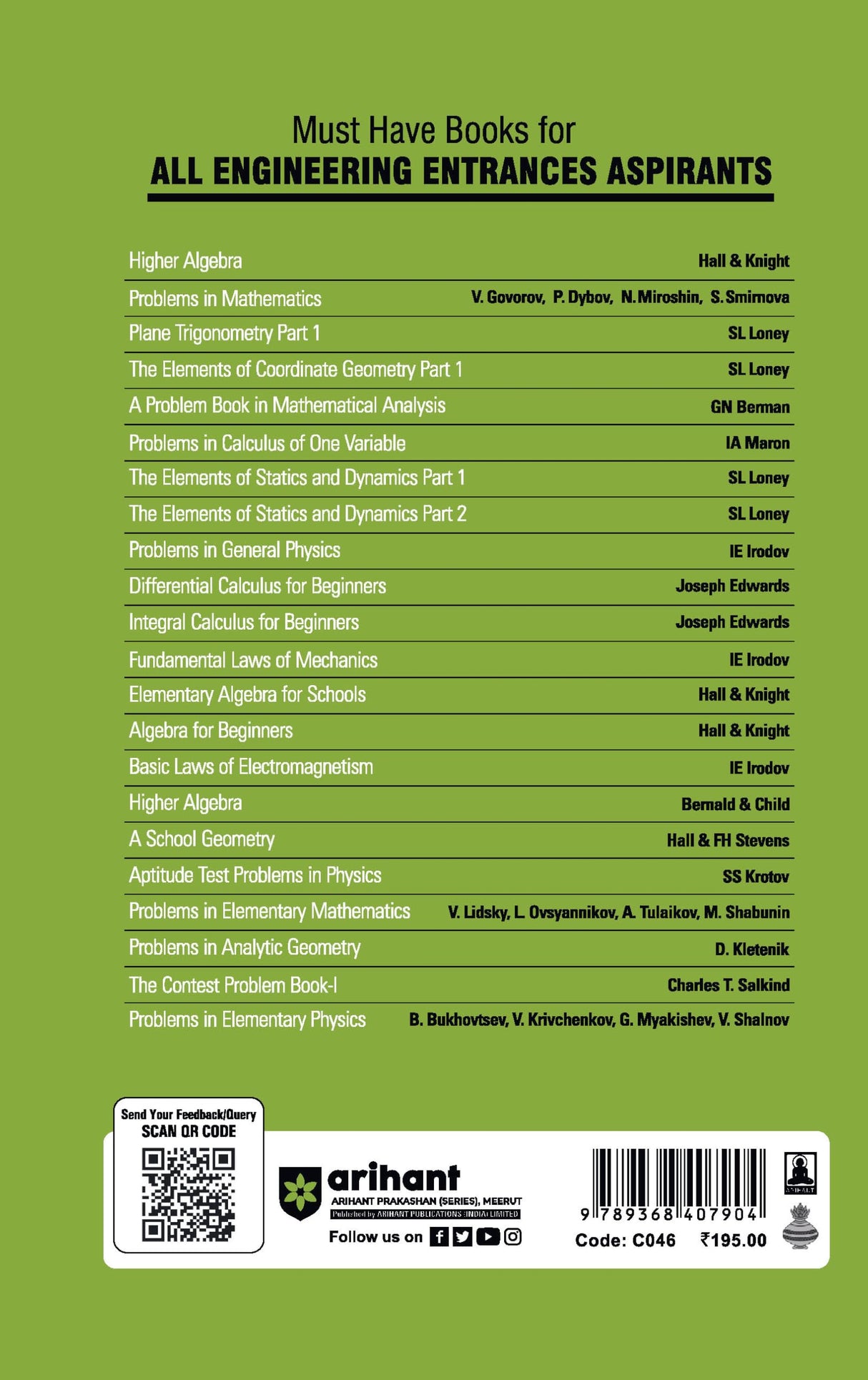 Arihant Classic Text Series Plane Trigonometry Part 1 by SL Loney | Mathematics Book for JEE Advanced, IIT Entrance, Engineering Exam Preparation 2025 (Classic Texts Series for jee) - Retail Maharaj