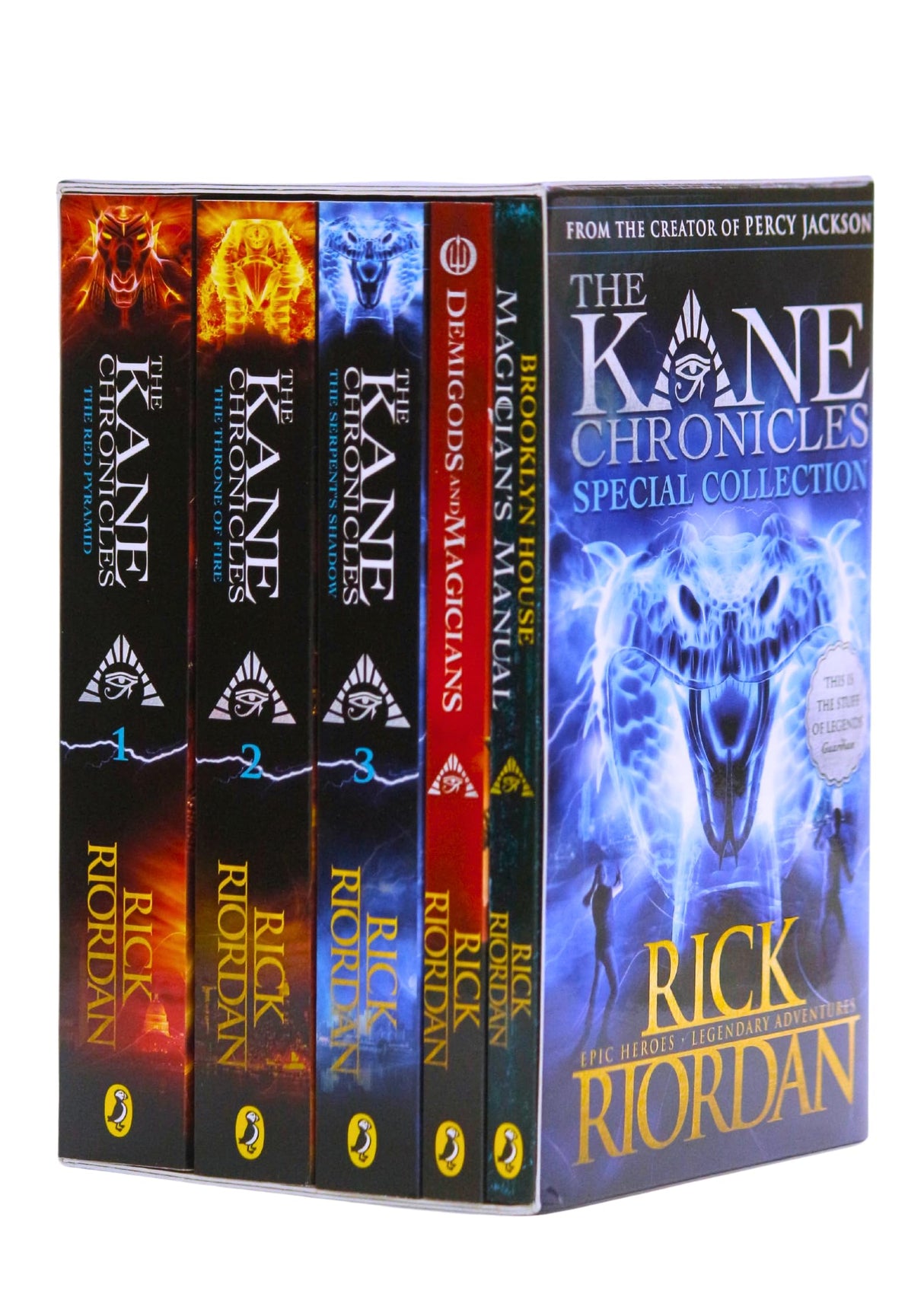 Percy Jackson and the Kane Chronicles: Special Collection 5 Books Boxset (The Kane Chronicles Trilogy, Demigods and Magicians, Magician's Manual) - Retail Maharaj