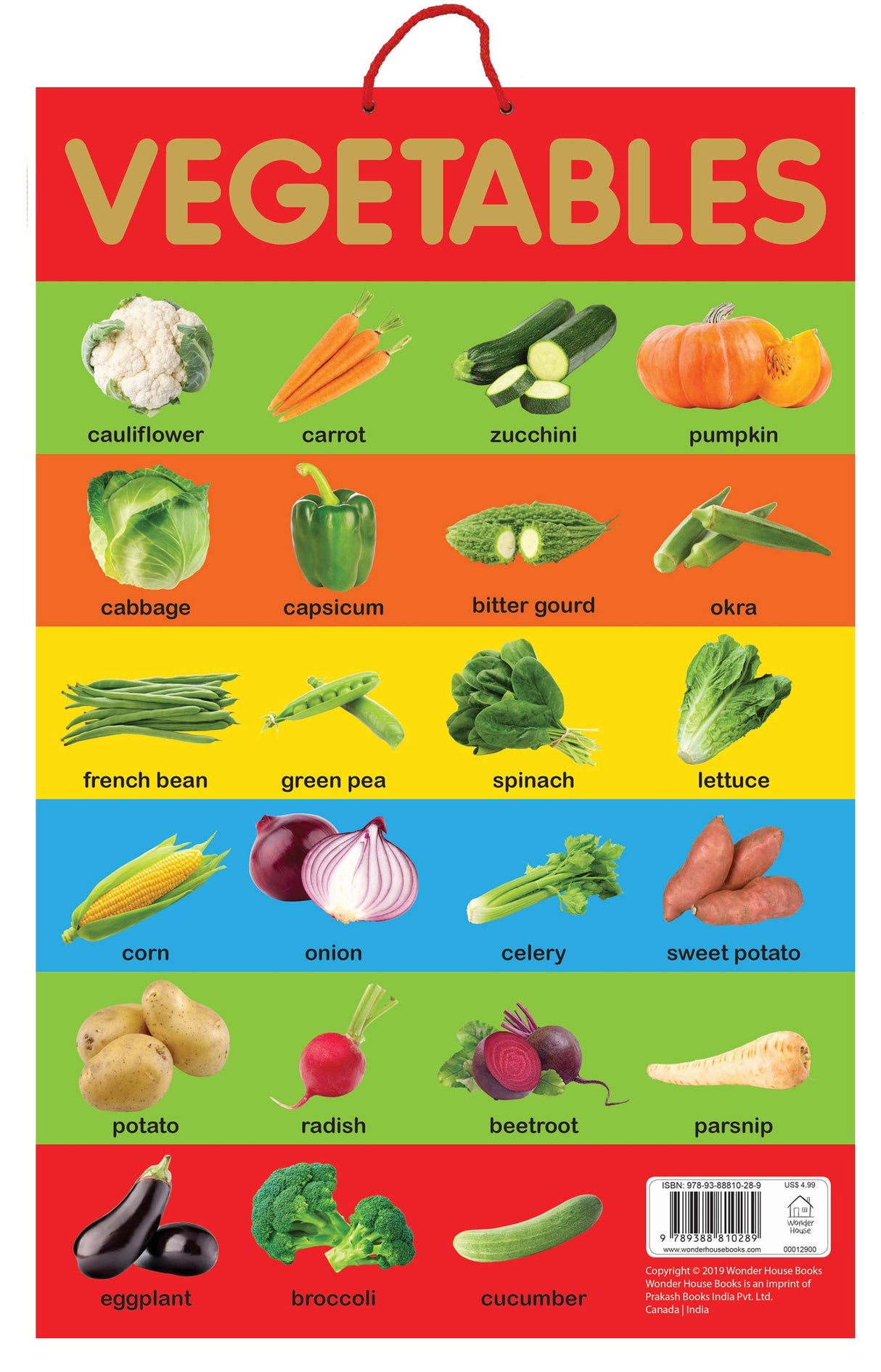 Vegetables - Early Learning Educational Posters : Perfect For Kindergarten, Nursery and Homeschooling (19 Inches X 29 Inches) - Retail Maharaj