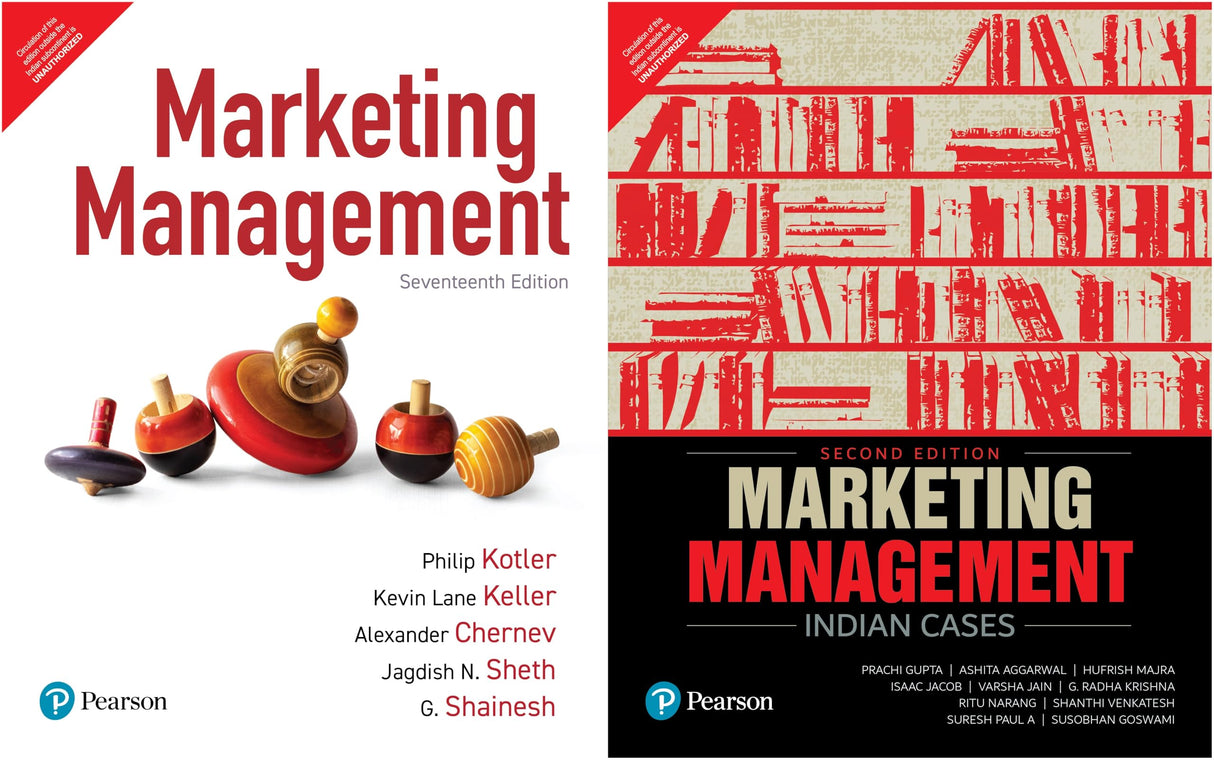Pearson Combo Books – Marketing Management, (17th Edition) + Marketing Management: Indian Cases, 2nd Edition | Set of 2 Books | MBA & Business Enthusiast | - Pearson - Retail Maharaj