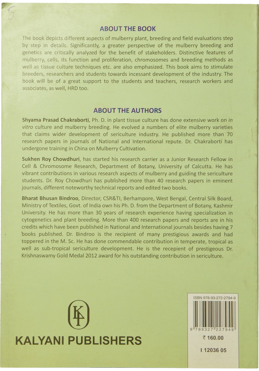 A Textbook on Mulberry Breeding and Genetics