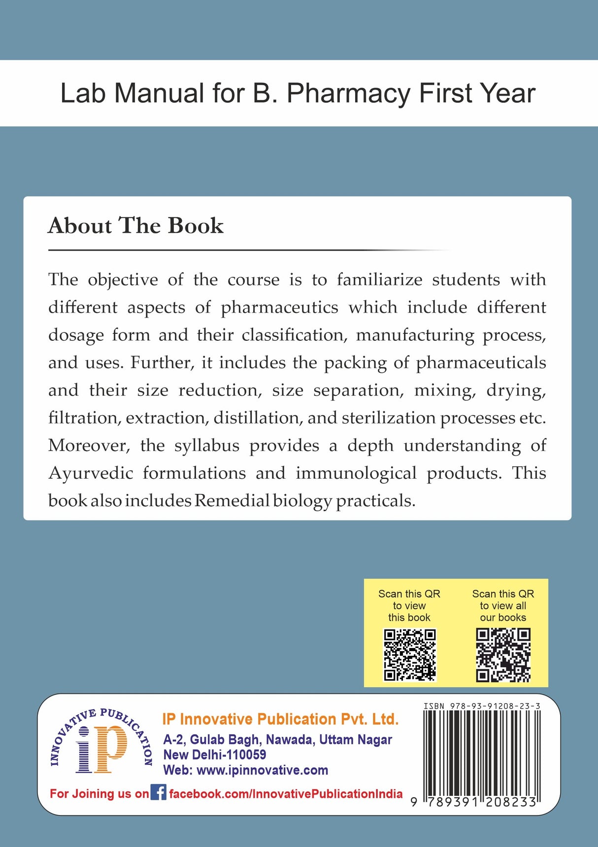 Lab Manual for B. Pharmacy First Year - Retail Maharaj