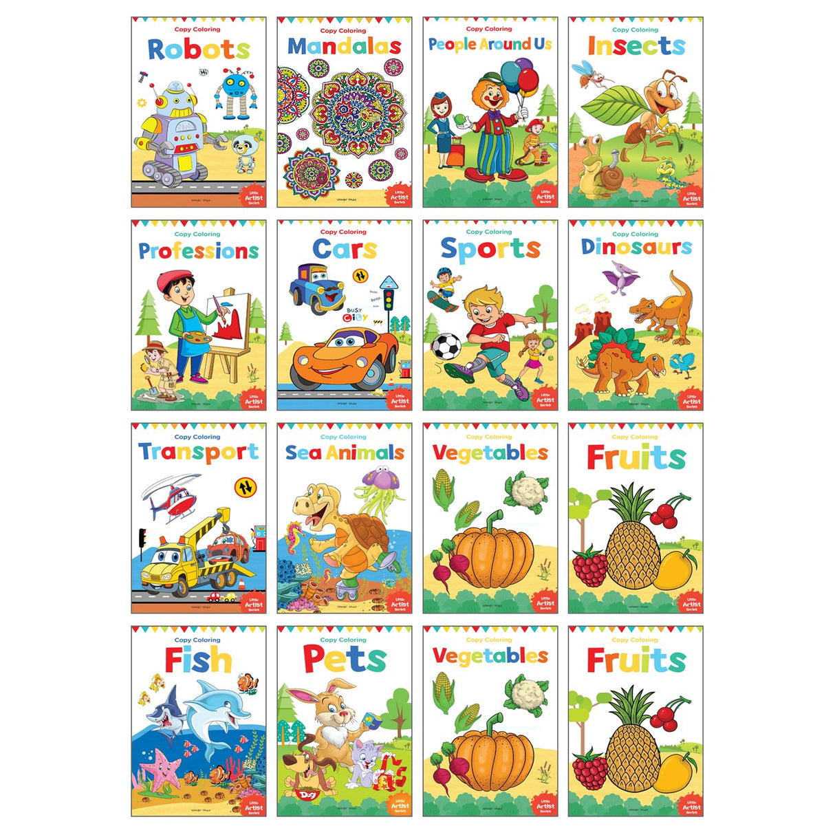 Coloring Books for Kids (Pack of 16 Books) - Shrink Wrap - Retail Maharaj