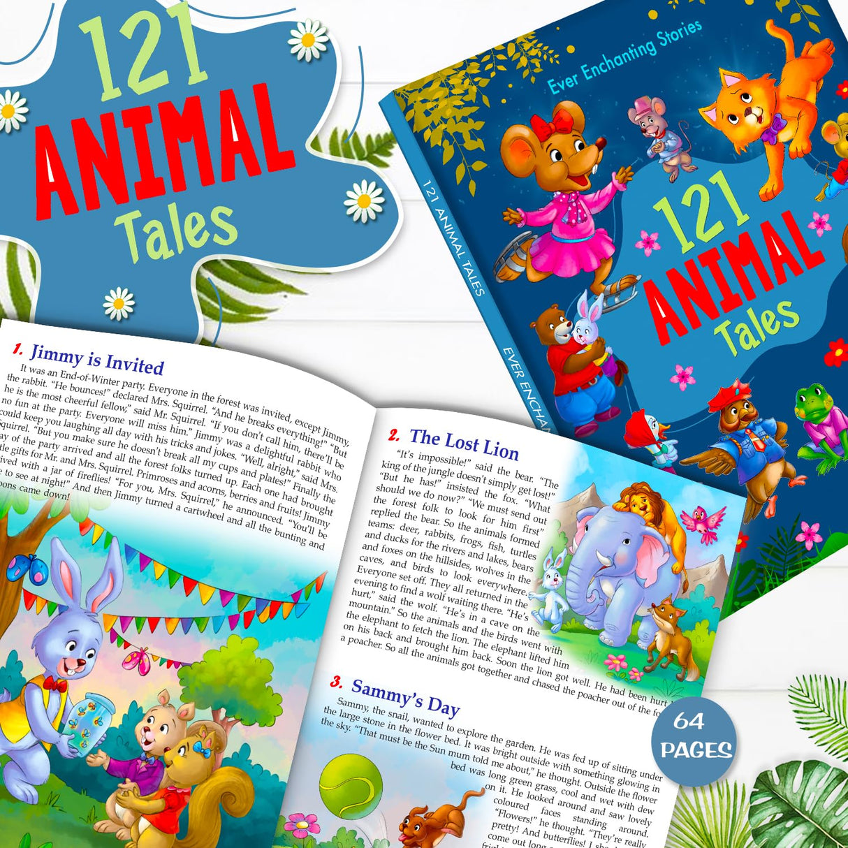 121 Animal Tales Stories - Illustrated Story Books for Kids and Childrens - Bedtime Short Stories with Colourful Pictures in English | Hello Friend Books - Ages 3+ Years (121 Short Stories Book) - Retail Maharaj