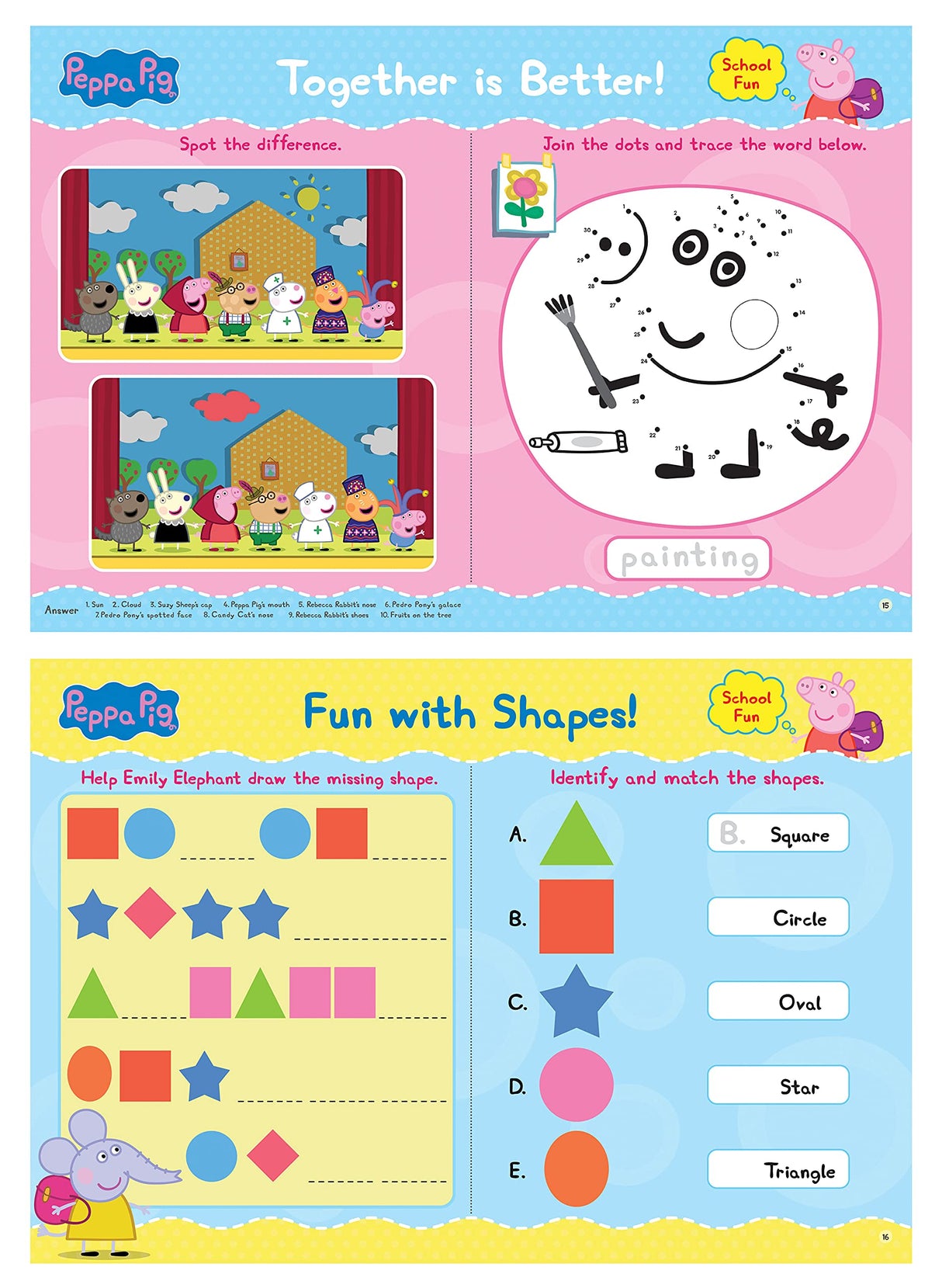 Peppa Pig - School Fun With Peppa & Friends : Fun Learning Set (With Wipe And Clean Mats, Coloring Sheets, Stickers, Appreciation Certificate, Crayon Set And Pen) - Retail Maharaj
